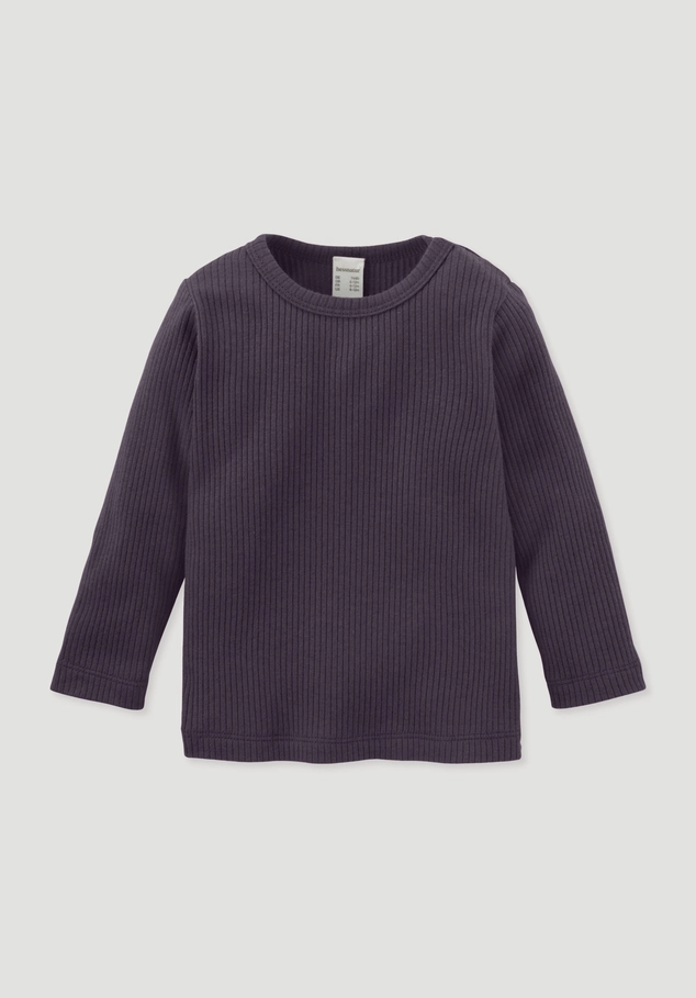 Long-sleeve shirt made of organic cotton with organic merino wool