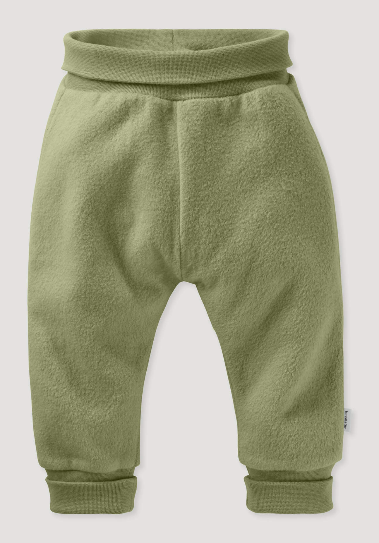 hessnatur Baby Softfleece Hose aus Bio-Baumwolle - grün Grösse50/56