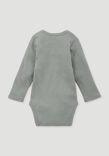 Long-sleeved bodysuit made of organic cotton with organic merino wool - 1