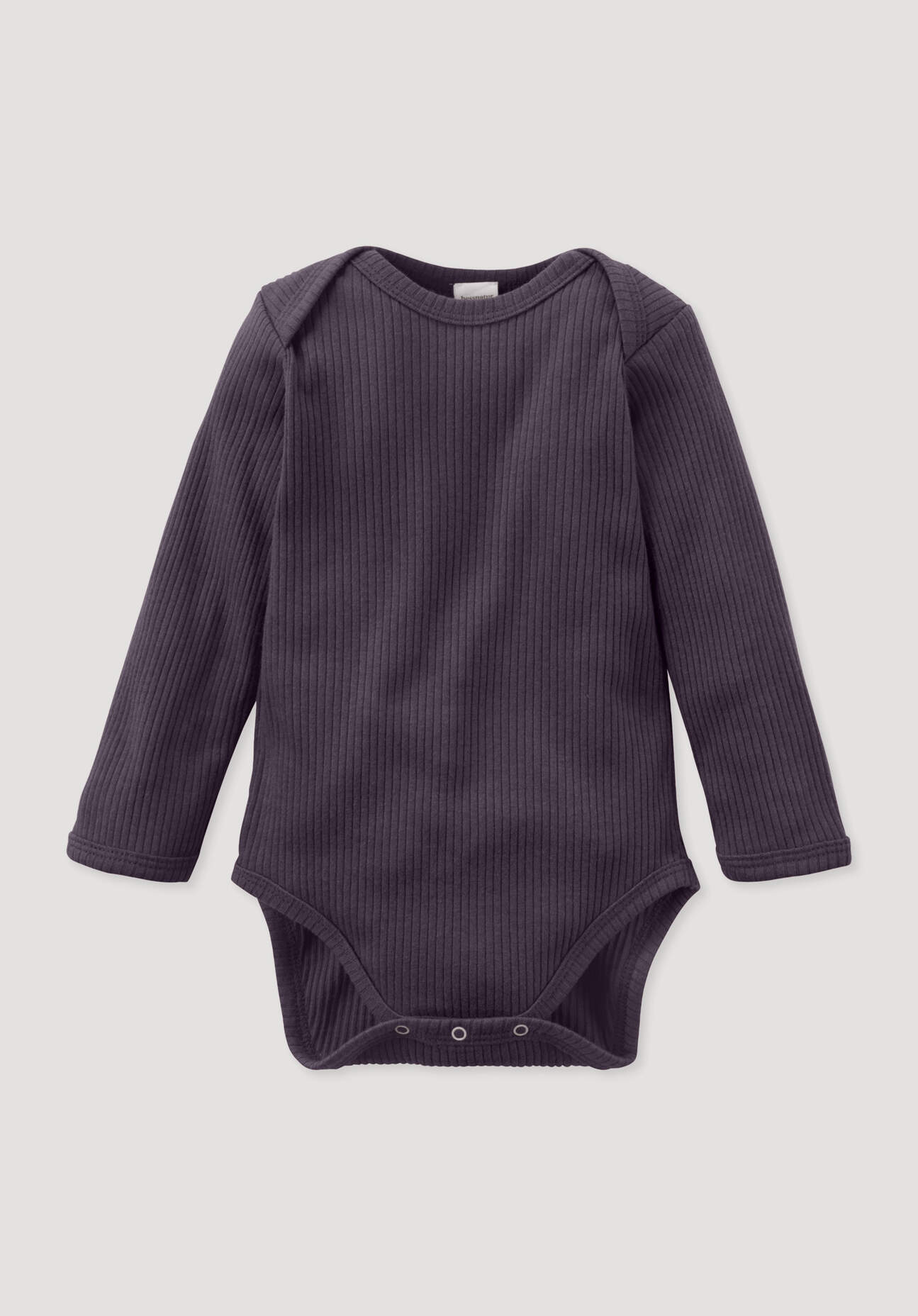 hessnatur Baby Body Langarm aus Bio-Baumwolle mit Bio-Merinowolle - lila Grösse74/80