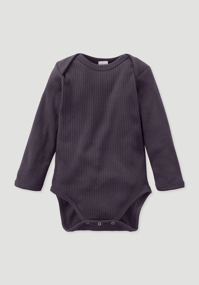 Long-sleeved bodysuit made of organic cotton with organic merino wool