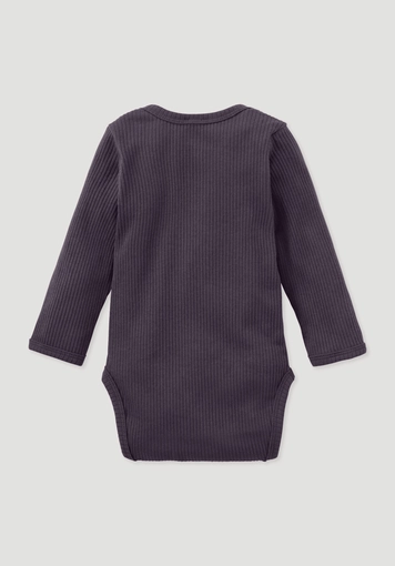Long-sleeved bodysuit made of organic cotton with organic merino wool - 1