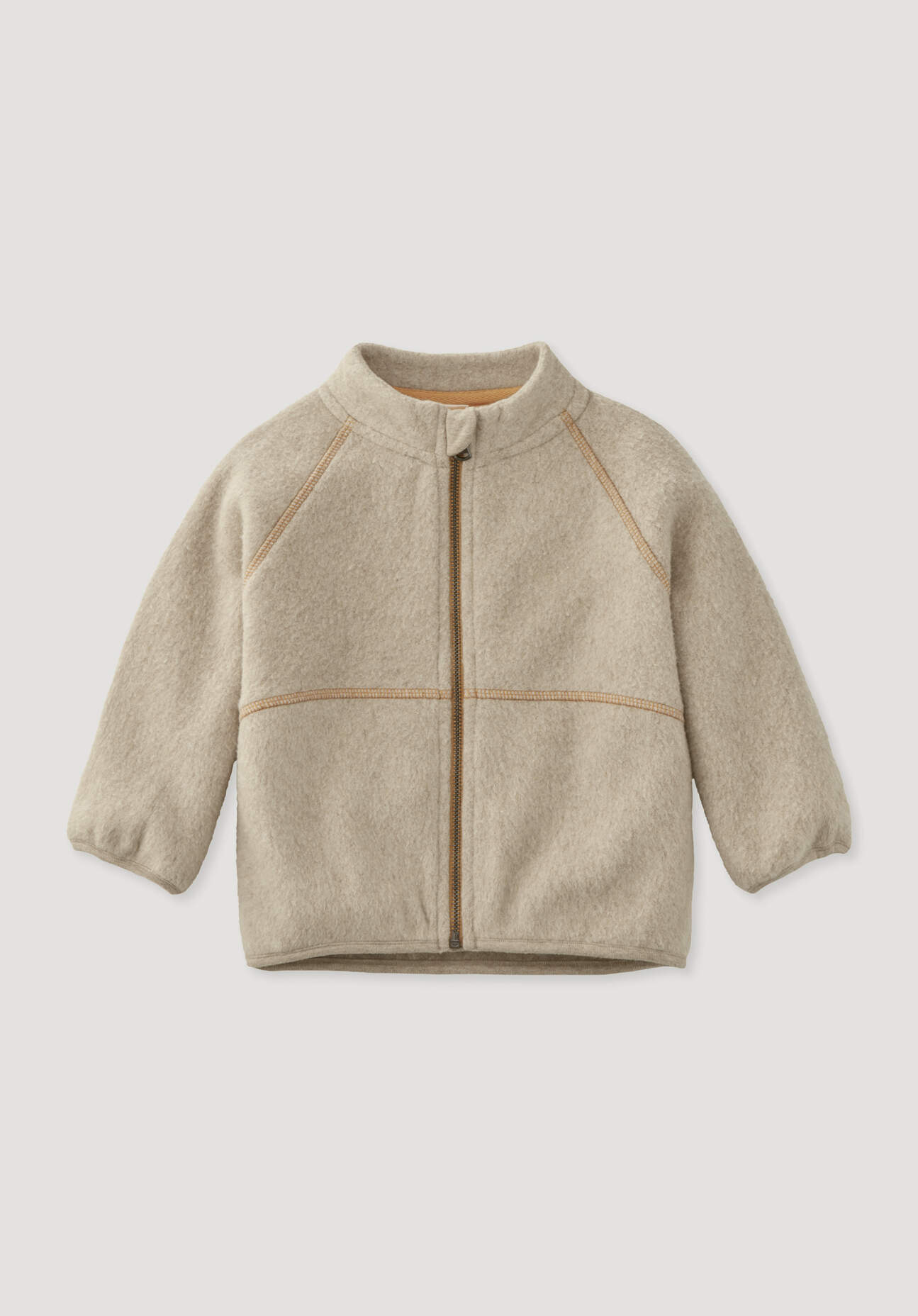 hessnatur Baby Softfleece Jacke aus Bio-Baumwolle - beige Grösse98/104