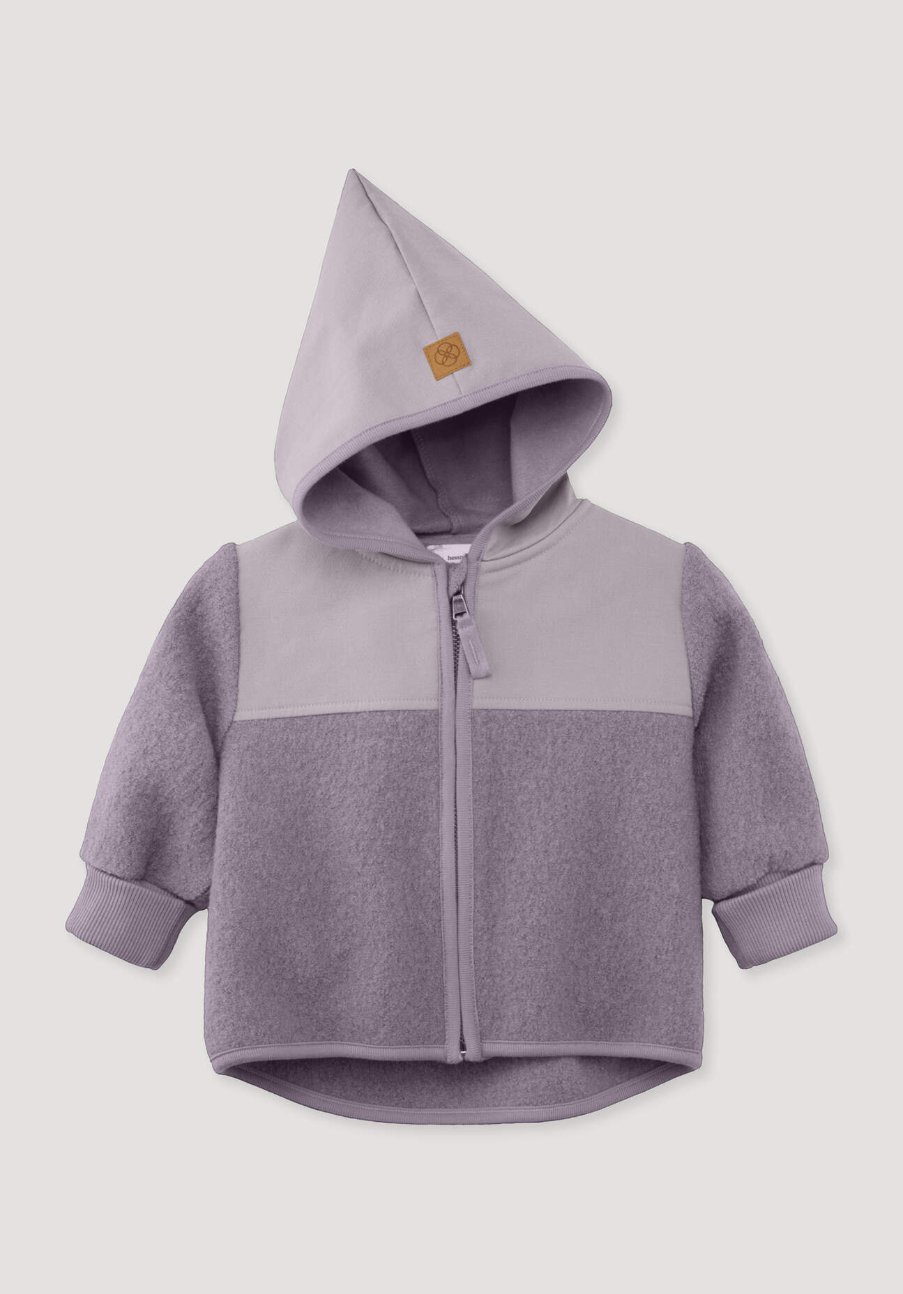 hessnatur Baby Wollwalk Jacke aus Bio-Merinowolle mit Softshell - lila Grösse74/80