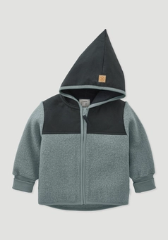 Regular-weight boiled wool jacket with softshell lining made from pure organic merino wool