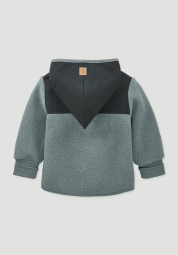 Regular-weight boiled wool jacket with softshell lining made from pure organic merino wool - 1