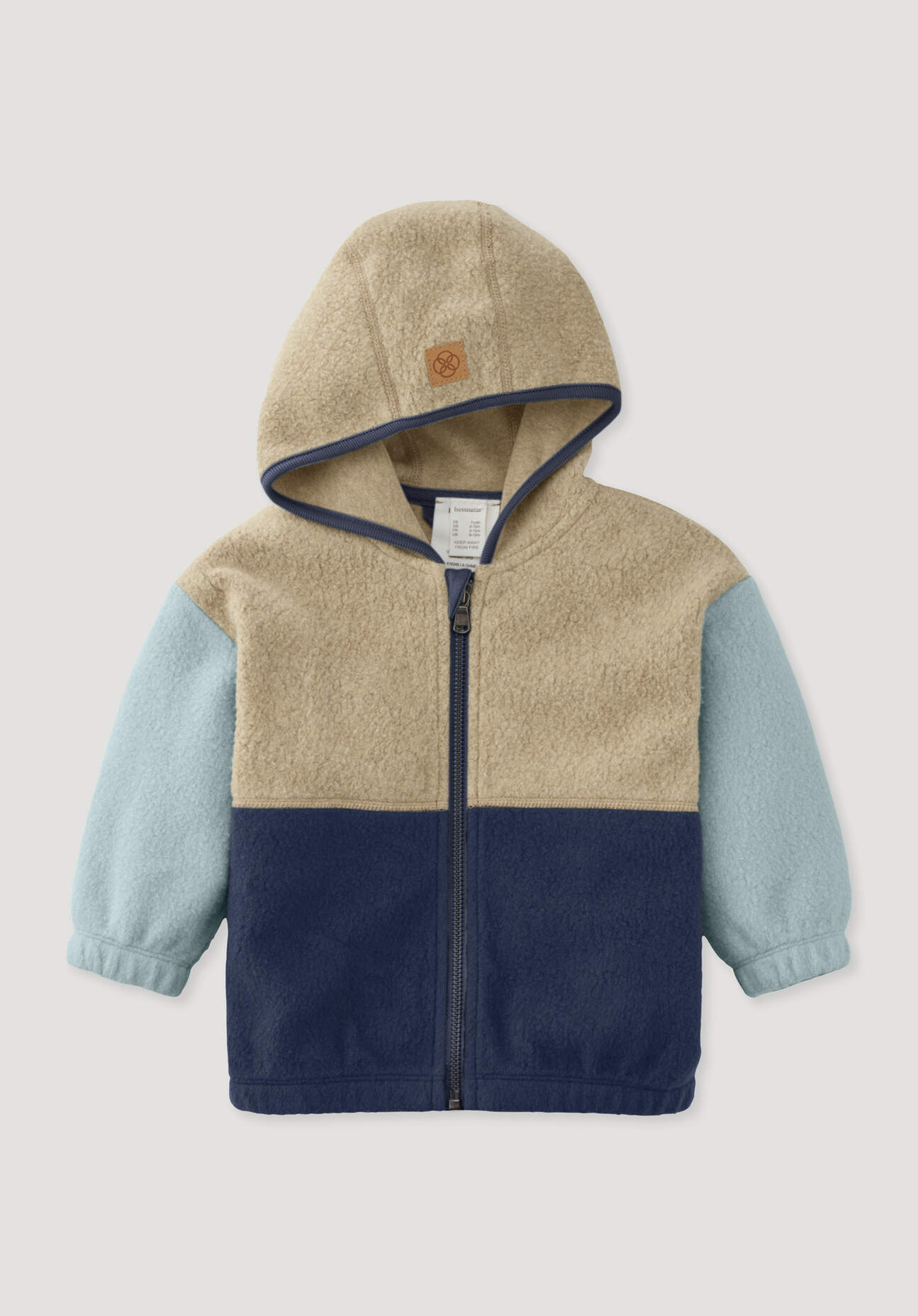 hessnatur Baby Fleece Jacke aus Bio-Baumwolle - blau Grösse86/92