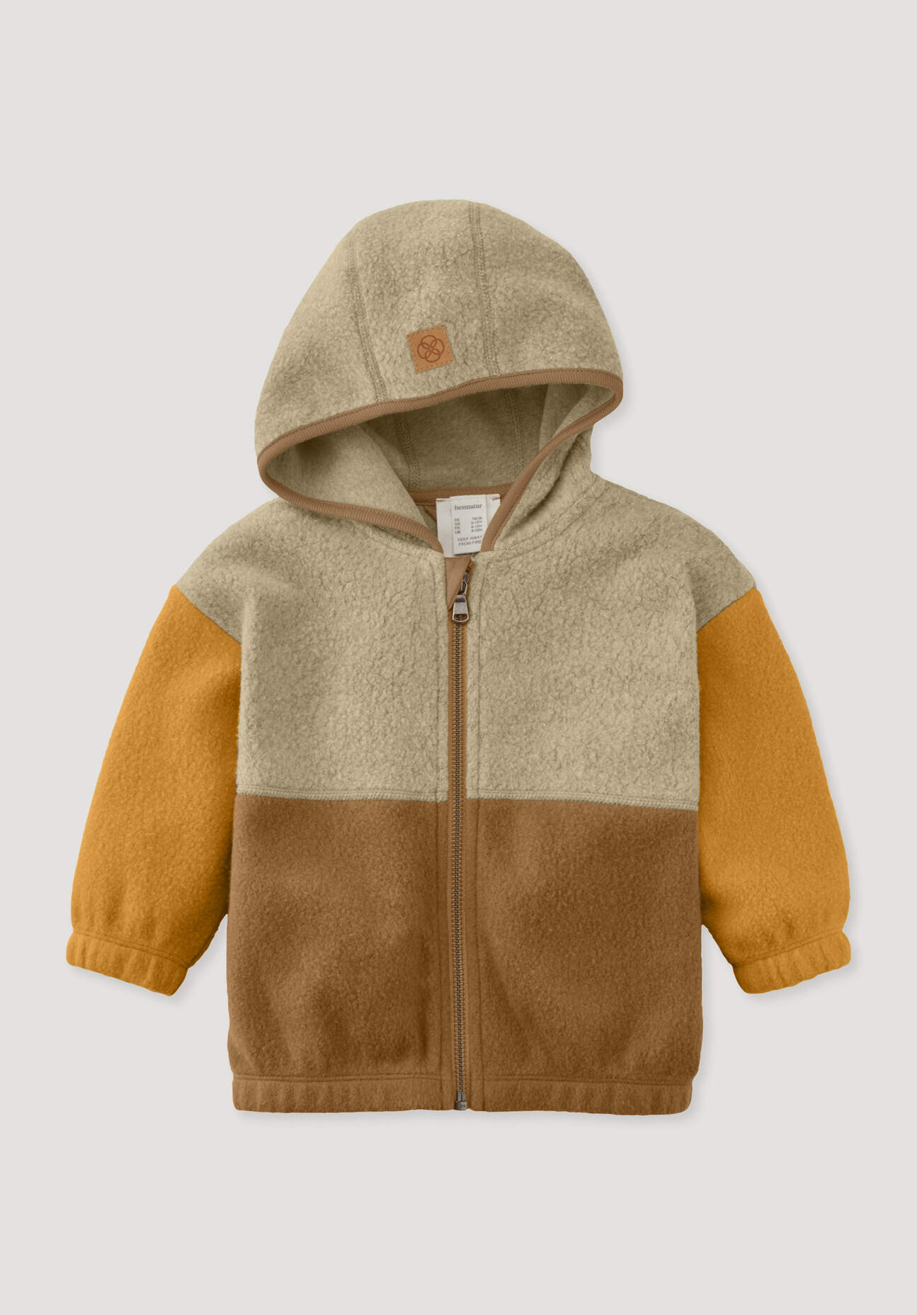 hessnatur Baby Fleece Jacke aus Bio-Baumwolle - orange Grösse62/68