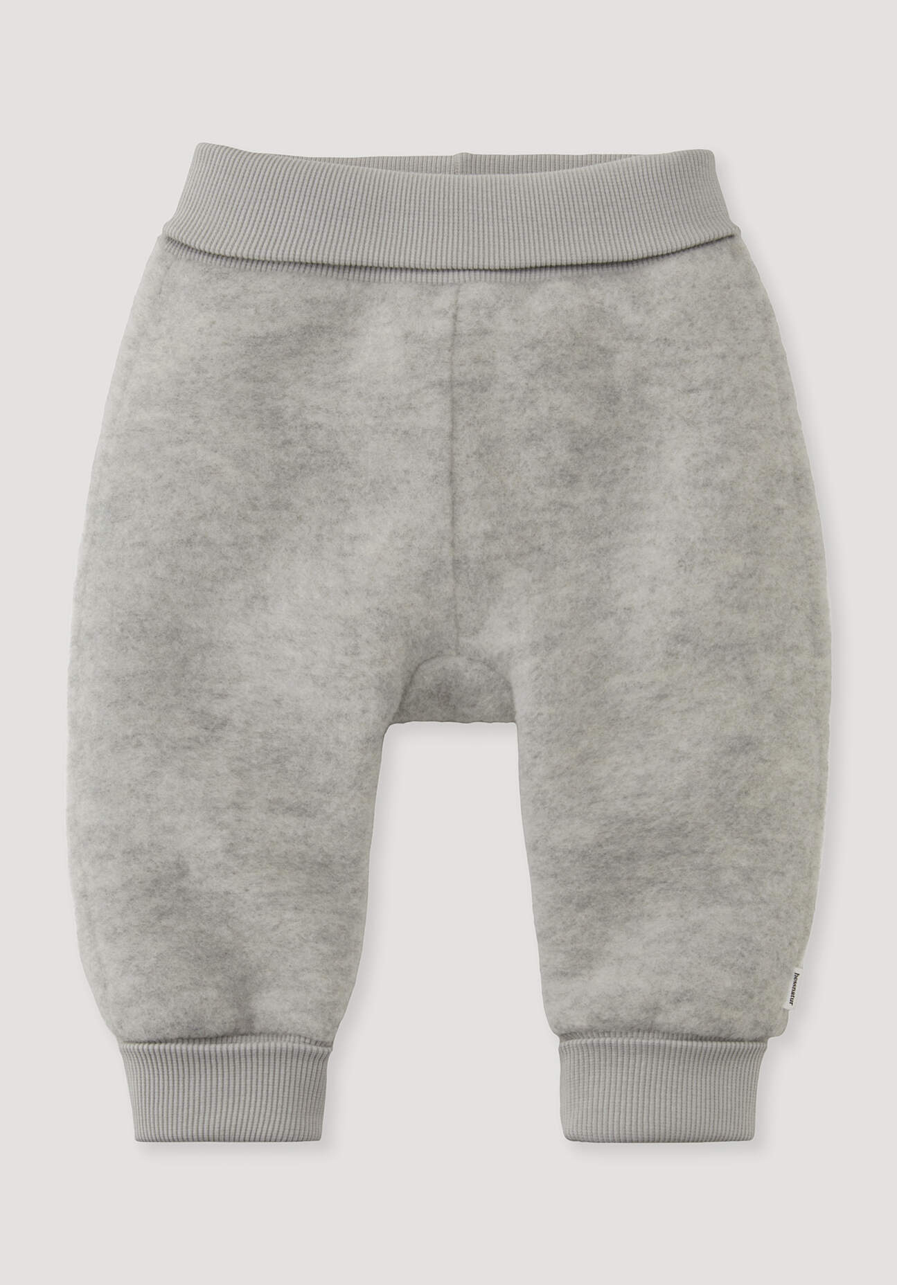 hessnatur Baby Wollfleece Hose aus Bio-Merinowolle - grau - Größe 74/80