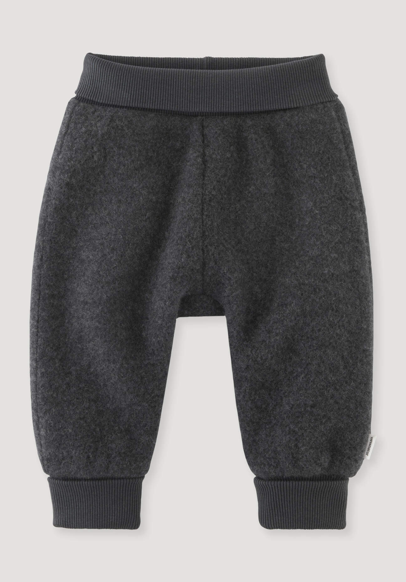 hessnatur Baby Wollfleece Hose aus Bio-Merinowolle - grau - Größe 74/80