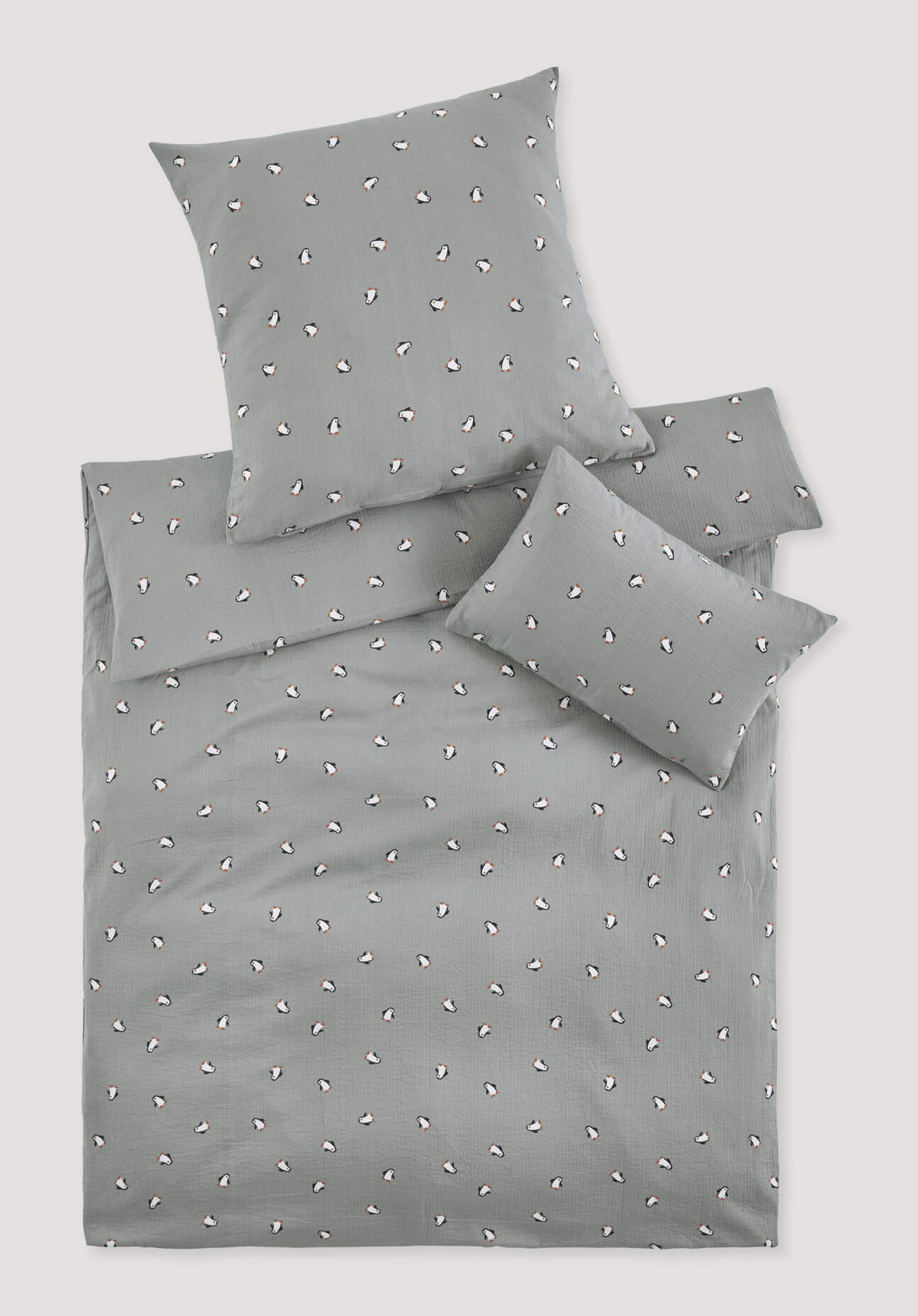 hessnatur Baby Musselin Bettwäsche aus Bio-Baumwolle - blau - Größe 135x200 / 80x80 cm