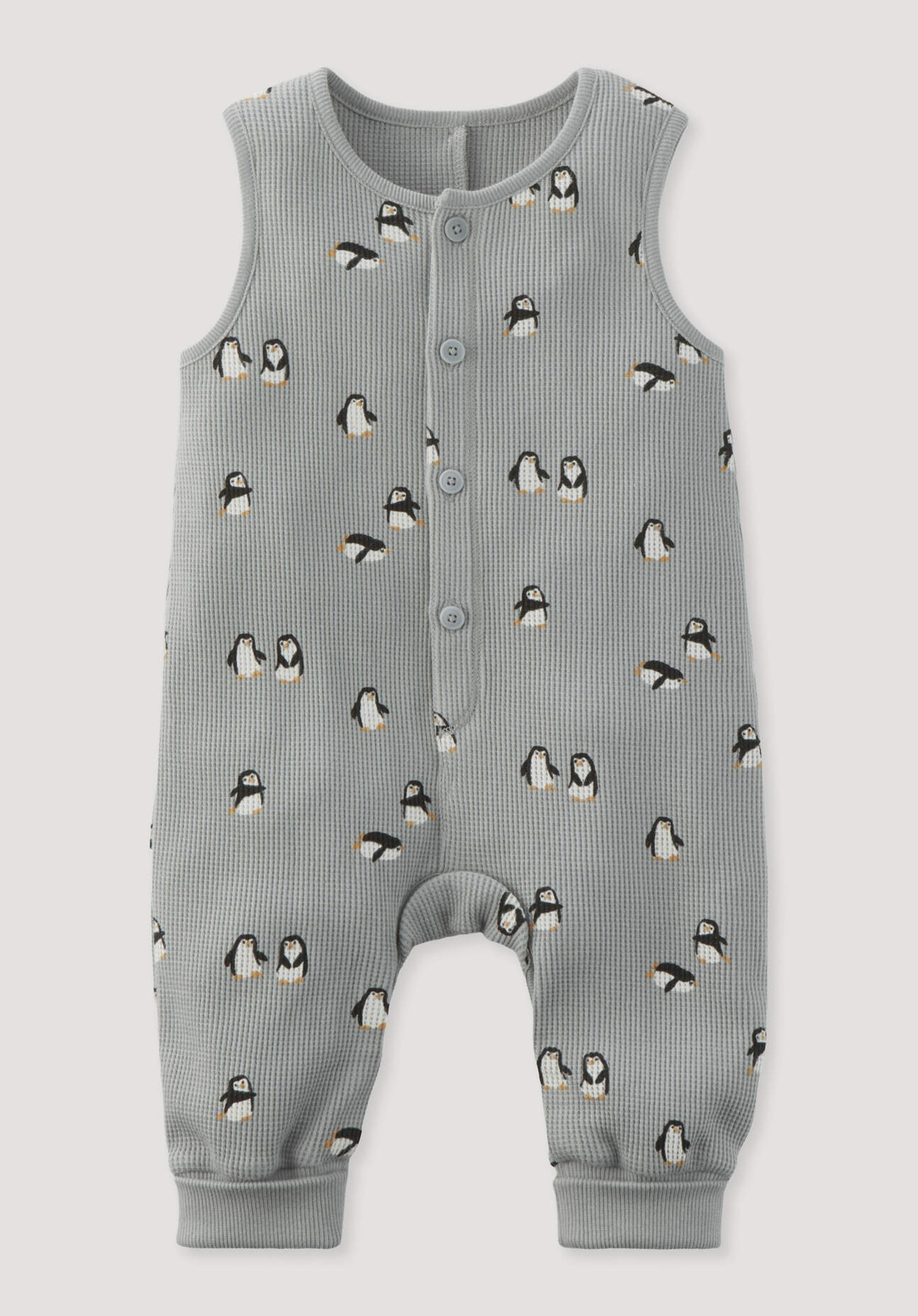 hessnatur Baby Piqué Strampler aus Bio-Baumwolle - blau Grösse50/56