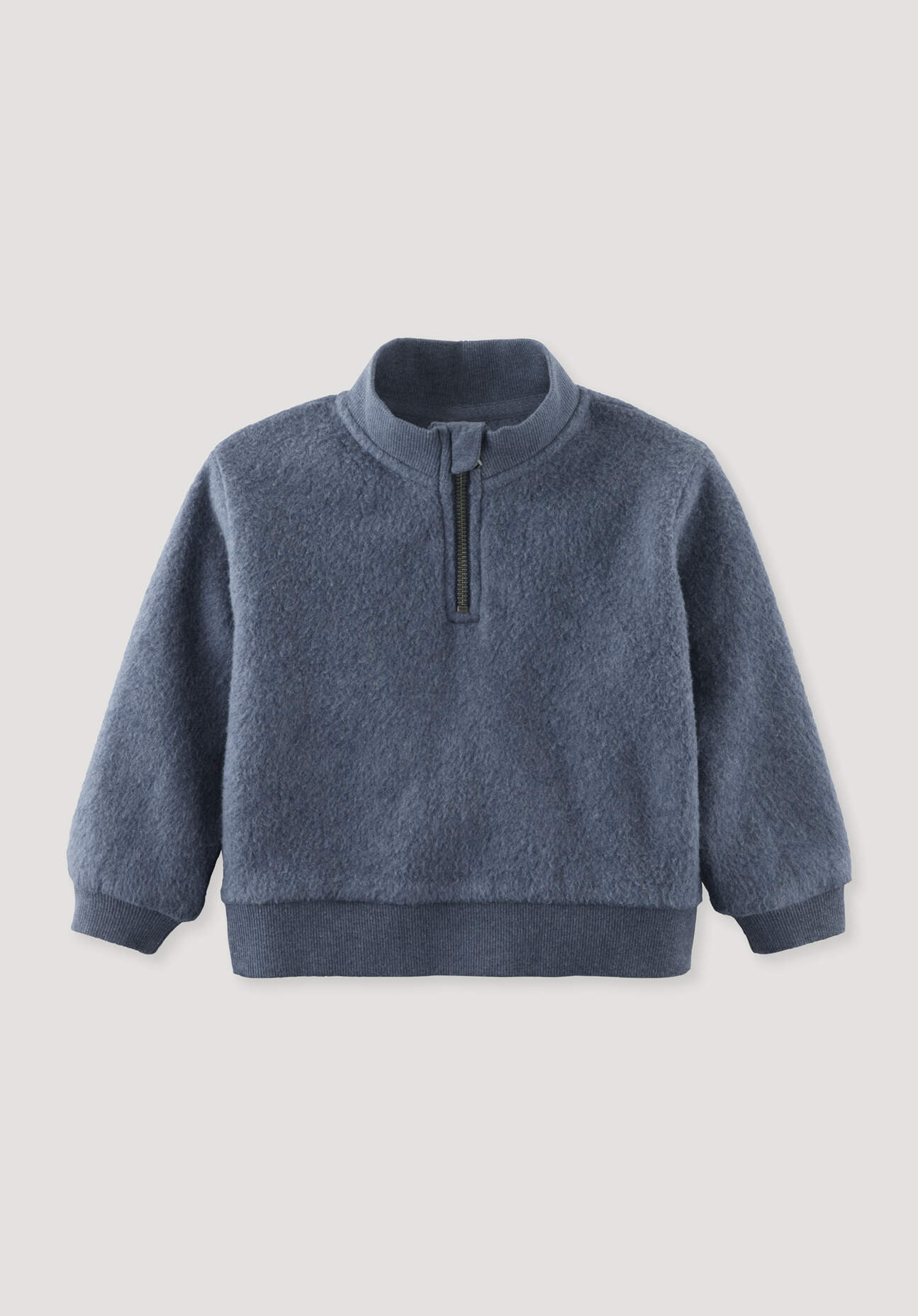 hessnatur Baby Softfleece Troyer aus Bio-Baumwolle - blau Grösse62/68