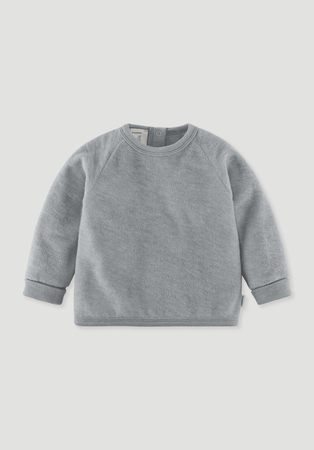 Wool terry sweatshirt raglan made from pure organic merino wool