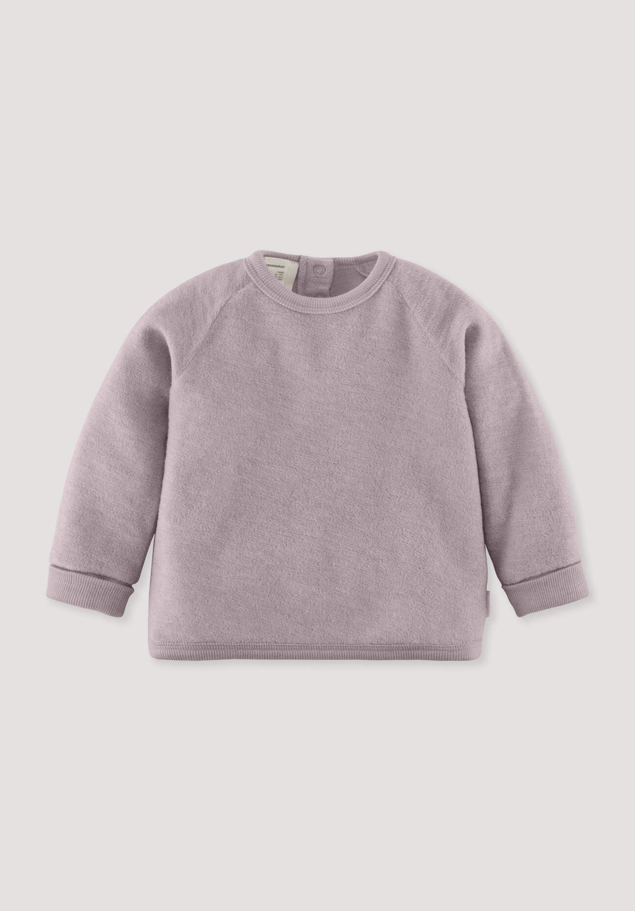hessnatur Baby Wollfrottee Sweatshirt Raglan aus Bio-Merinowolle - rosa Grösse50/56