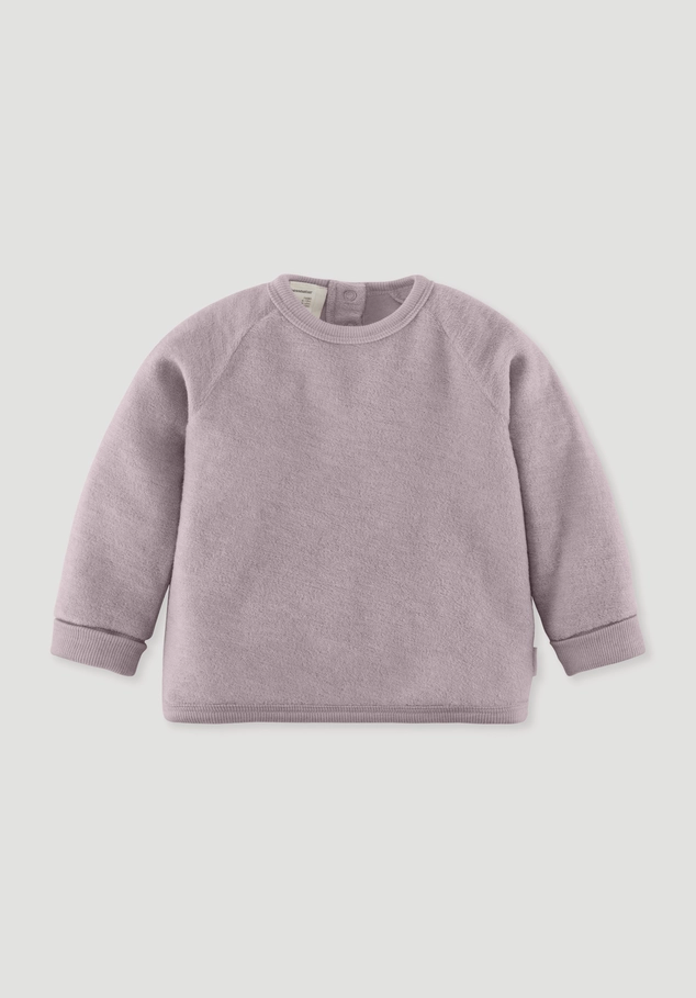 Wool terry sweatshirt raglan made from pure organic merino wool