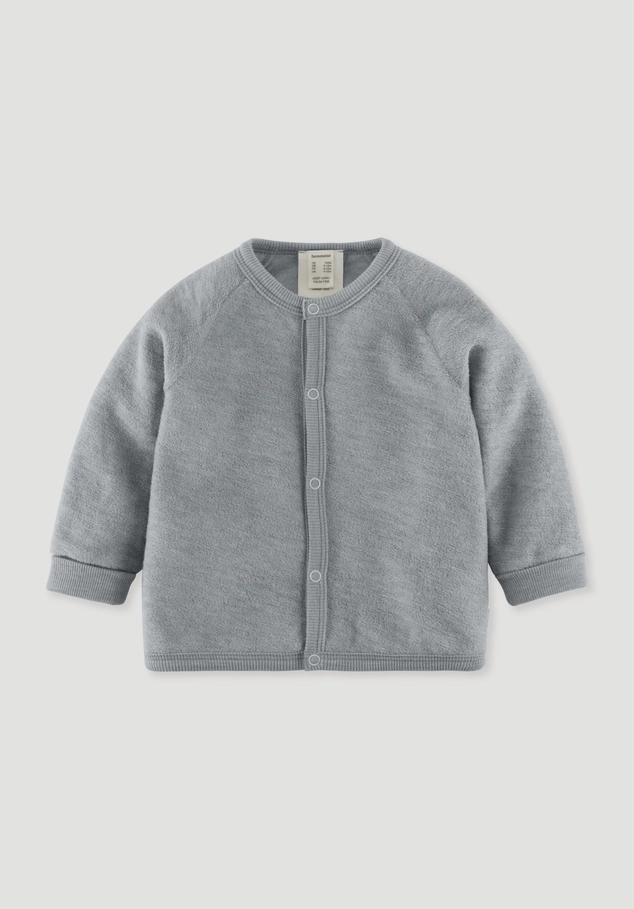 Wool terry jacket made from pure organic merino wool