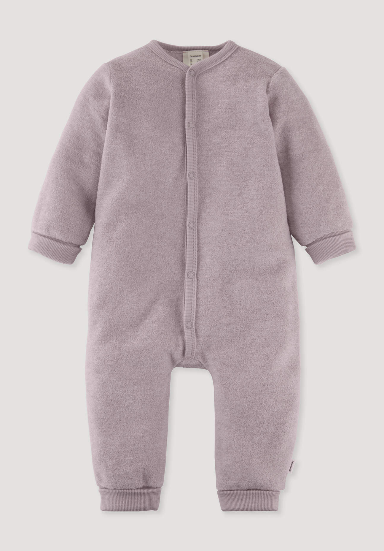 hessnatur Baby Wollfrottee Overall aus Bio-Merinowolle - rosa Grösse50/56
