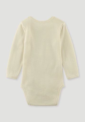 Slim long-sleeved body made of organic merino wool with silk - 1