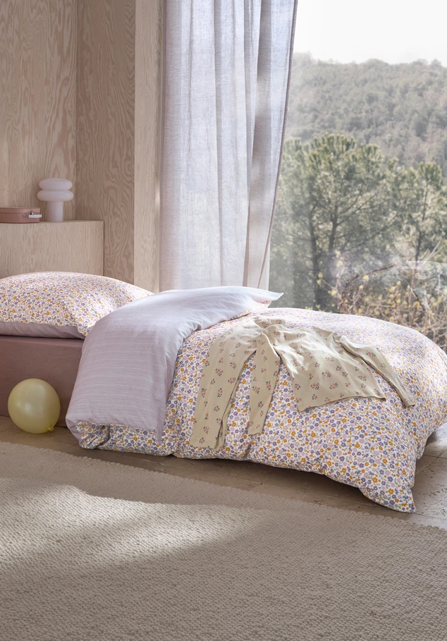 Flannel reversible bedding set made from pure organic cotton