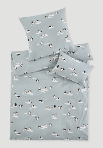 Biber Bettwäsche Pinguin aus reiner Bio-Baumwolle - 1