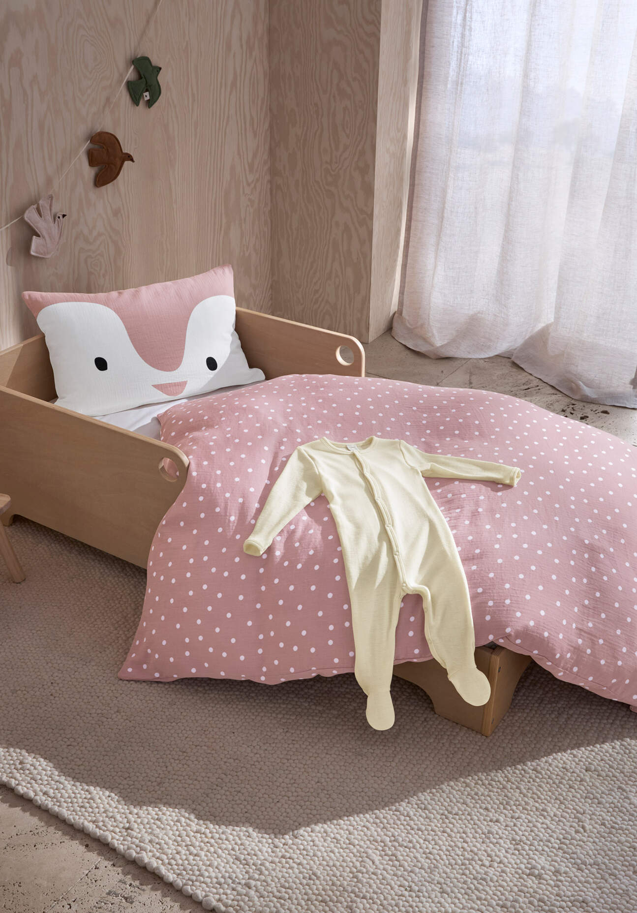 hessnatur Baby Musselin Bettwäsche Set aus Bio-Baumwolle - rosa Grösse100x135 / 40x60 cm