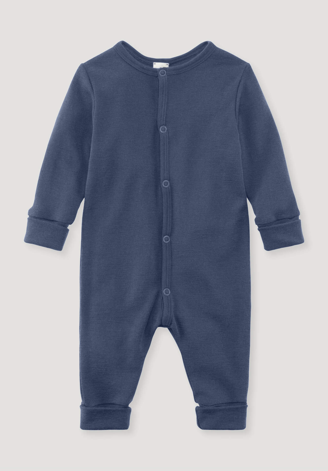 hessnatur Baby Schlafoverall aus Bio-Merinowolle mit Seide - blau Grösse62/68