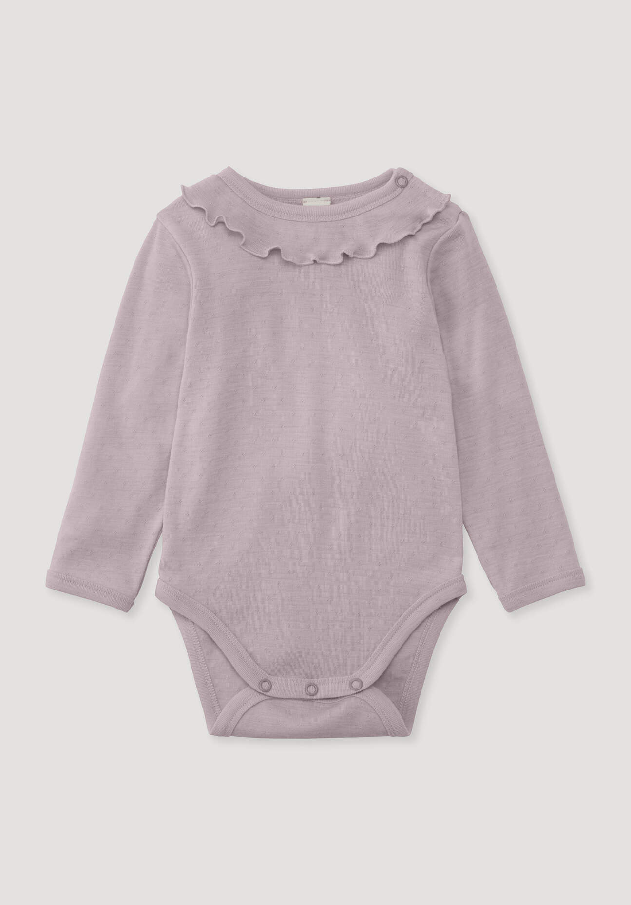 hessnatur Baby Langarmbody Pointelle aus Bio-Merinowolle - rosa Grösse62/68