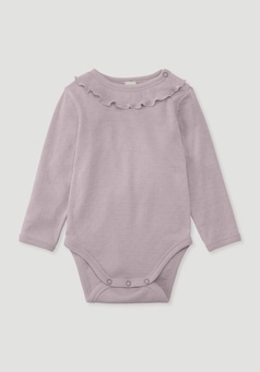 Langarmbody Pointelle aus reiner Bio-Merinowolle