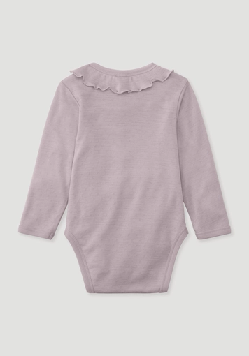 Long-sleeved bodysuit Pointelle made from pure organic merino wool - 1
