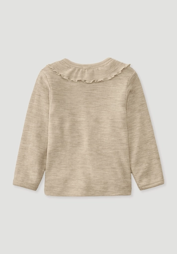 Langarmshirt Pointelle aus reiner Bio-Merinowolle - 1