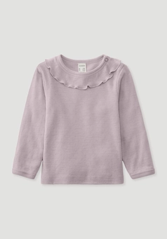 Langarmshirt Pointelle aus reiner Bio-Merinowolle