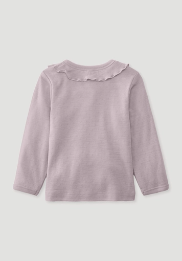 Langarmshirt Pointelle aus reiner Bio-Merinowolle - 1