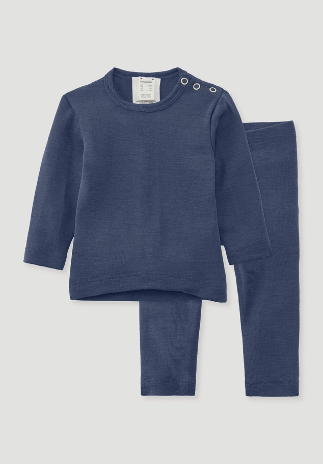 Baby underwear set made from organic merino wool with silk
