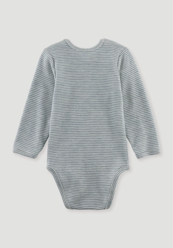 Long-sleeved bodysuit made from organic merino wool with silk - 1