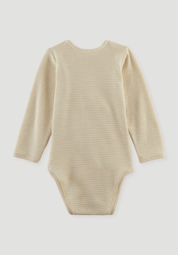 Long-sleeved bodysuit made from organic merino wool with silk - 1