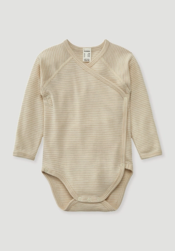 Long-sleeved wrap bodysuit made from organic merino wool with silk Long-sleeved wrap bodysuit made from organic merino wool with silk
