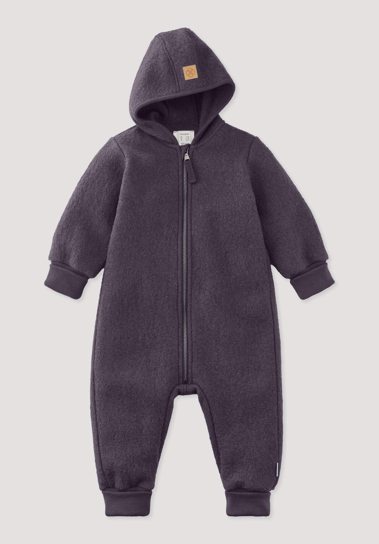hessnatur Baby Walkoverall aus Bio-Merinowolle - lila Grösse50/56