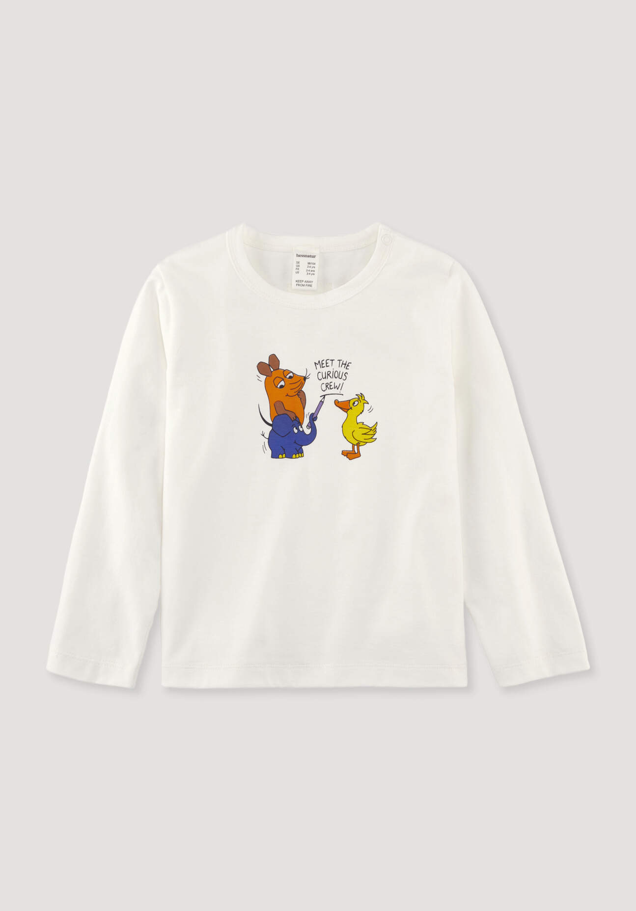 hessnatur Baby Longsleeve DIE MAUS Regular aus Bio-Baumwolle mit recycelter Baumwolle - weiß - Größe 86/92