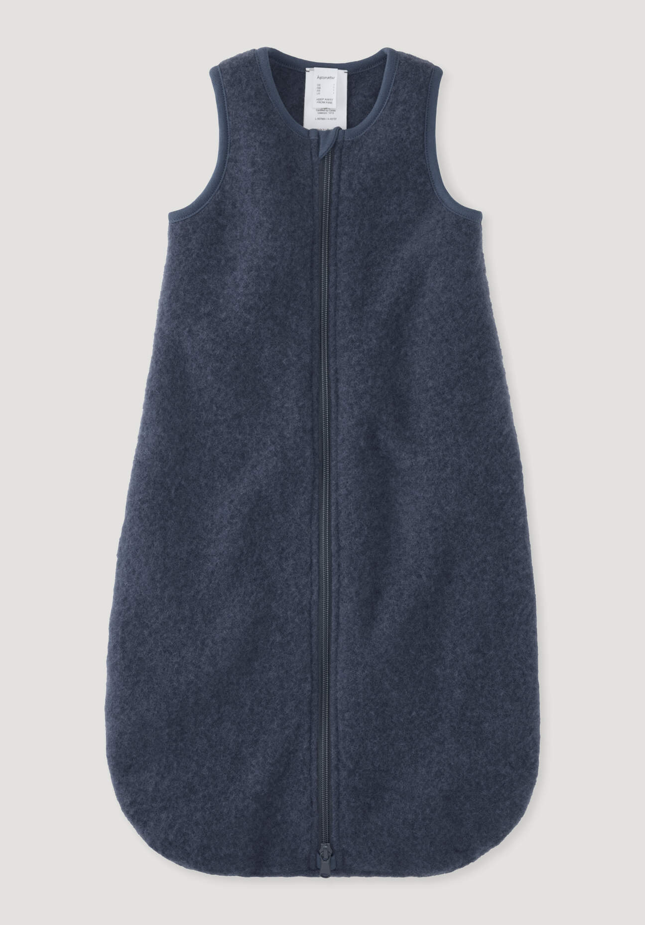 hessnatur Baby Wollfleece Schlafsack aus Schurwolle - blau Grösse90cm