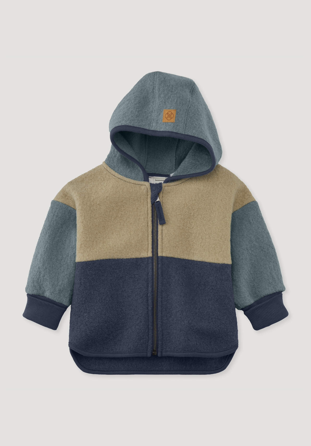 hessnatur Baby Walkjacke aus Bio-Merinowolle - blau Grösse86/92