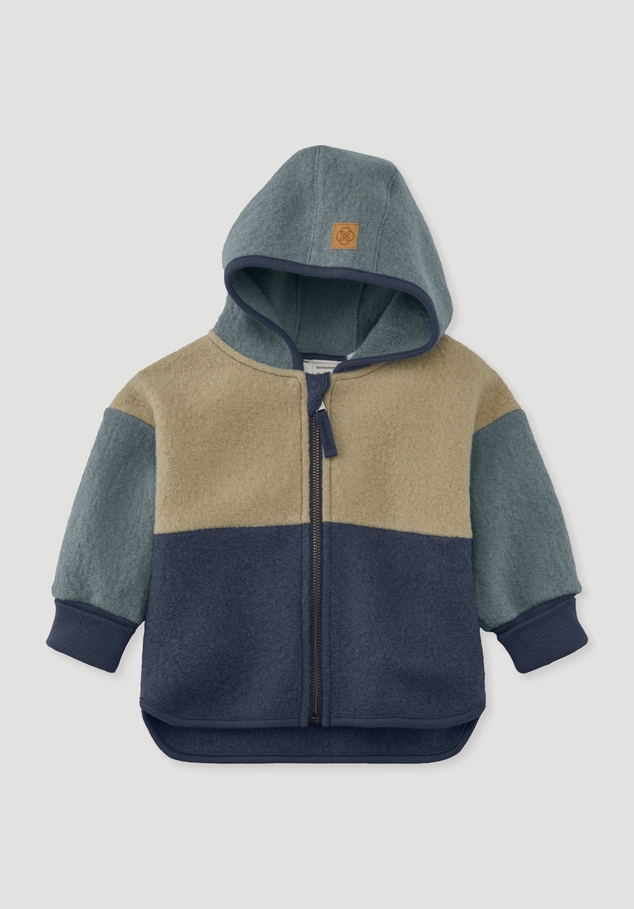 Boiled wool jacket made from pure organic merino wool