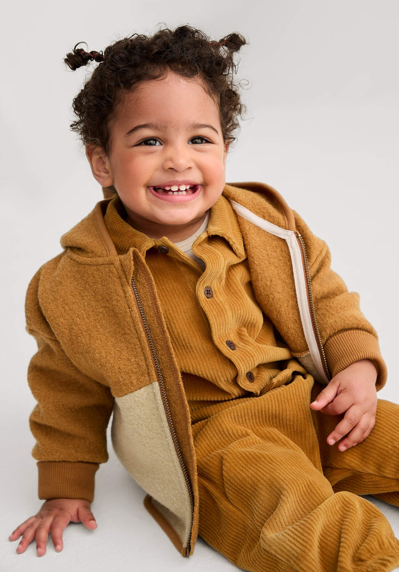 hessnatur Baby Walkjacke aus Bio-Merinowolle - braun Grösse86/92