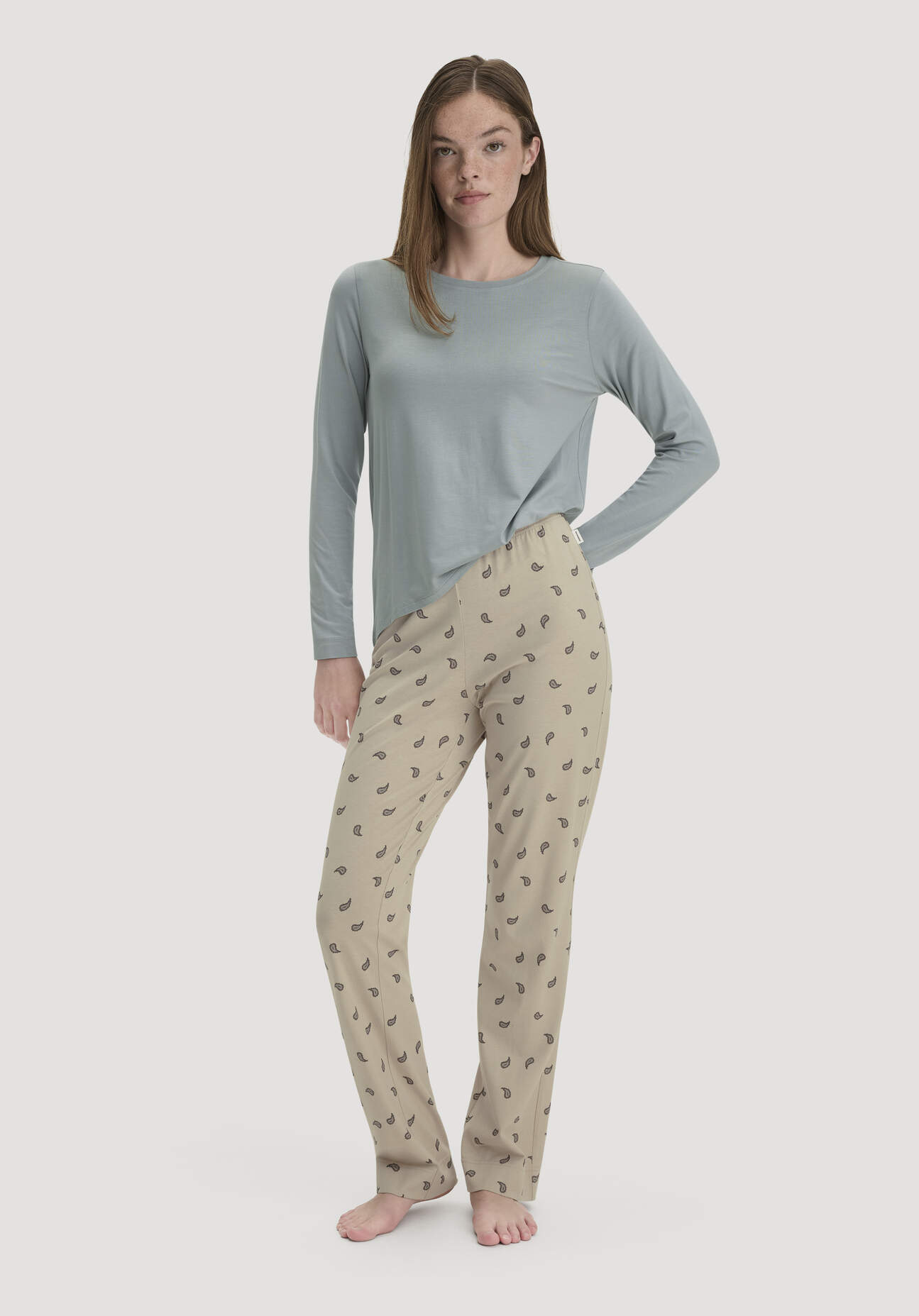 hessnatur Damen Schlafhose PURE COTTON aus Bio-Baumwolle - rosa Grösse48