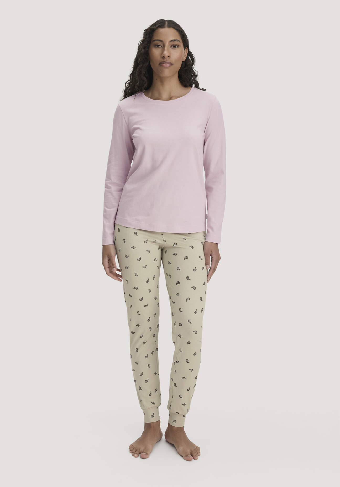 hessnatur Damen Pyjama Regular PURE COTTON aus Bio-Baumwolle - rosa Grösse36