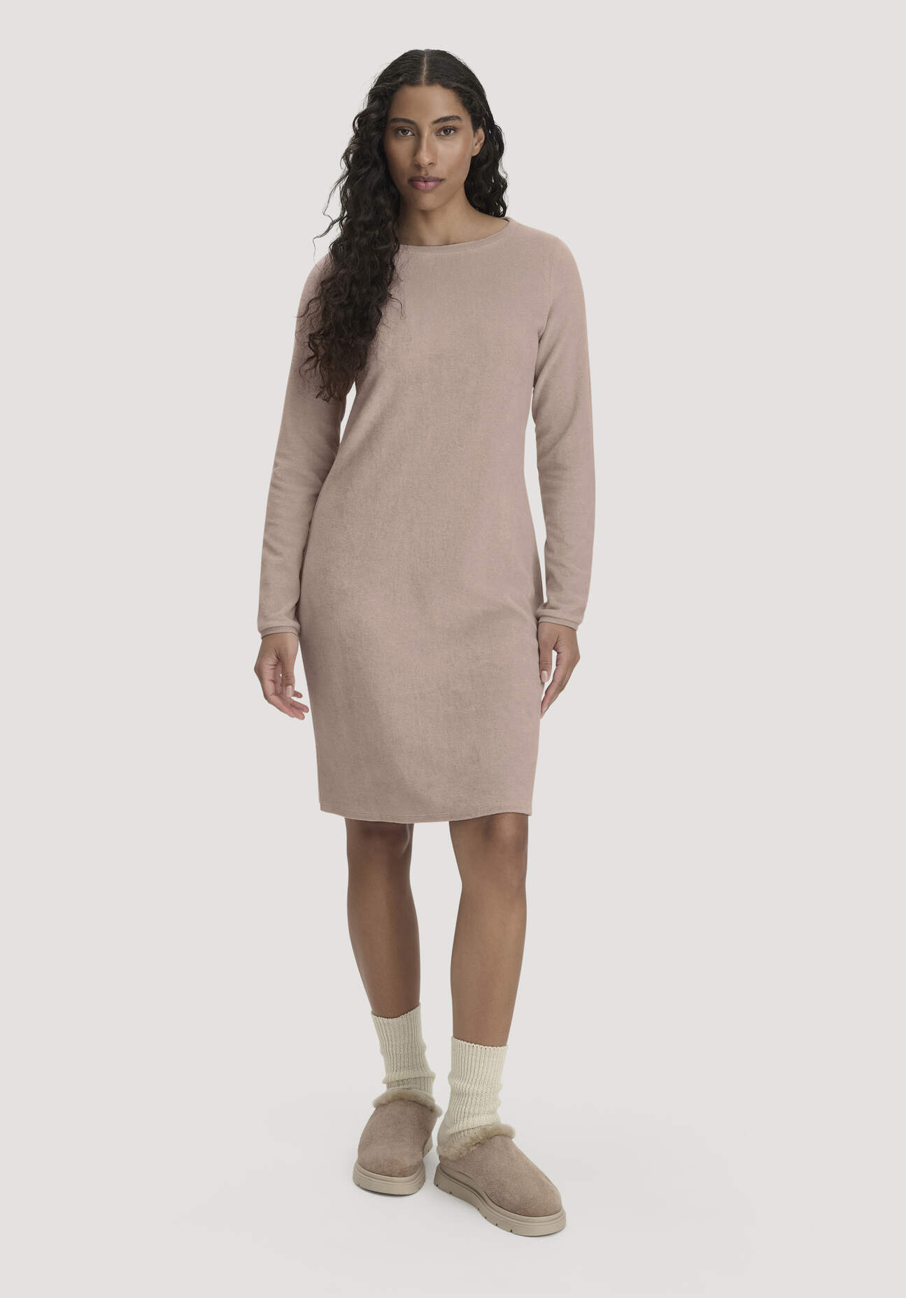hessnatur Damen Frottee Nachthemd PURE COTTON aus Bio-Baumwolle - rosa Grösse40