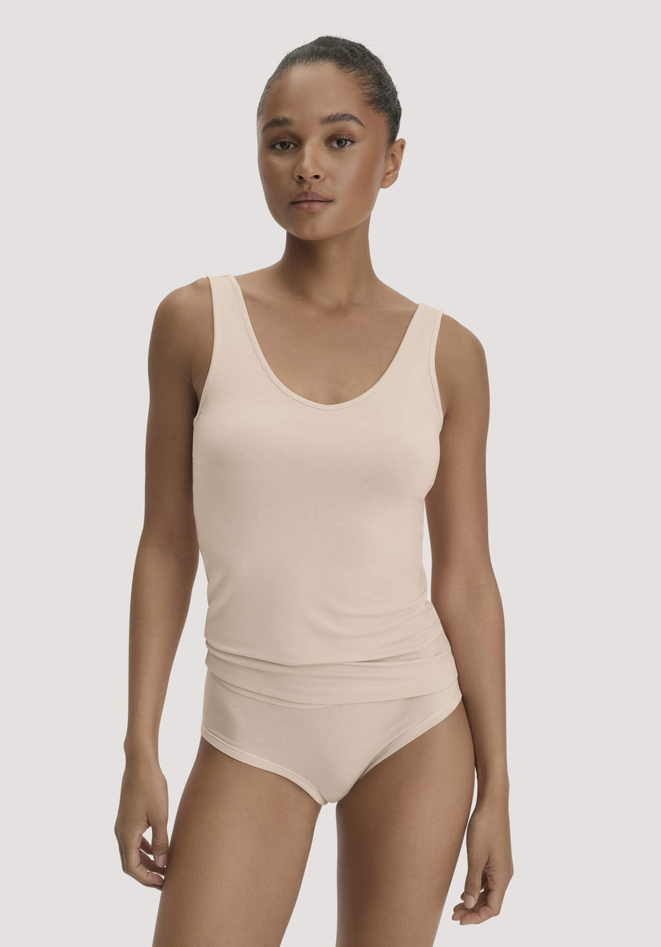 hessnatur Damen V-Neck Tanktop PURE SENSE aus TENCEL™ Modal - rosa Grösse36