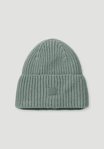 Knitted hat made from organic cotton with virgin wool and recycled wool - 1