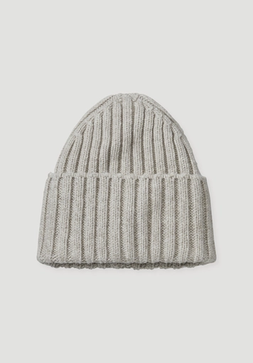 Knitted hat made from organic cotton with virgin wool and recycled wool - 1