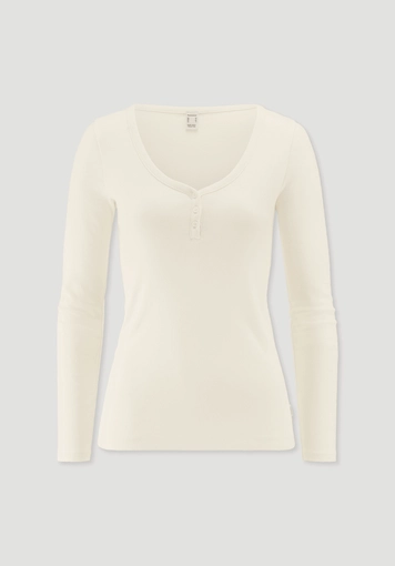 Longsleeve V-Neck PURE NATUREaus reiner Bio-Baumwolle